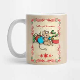 Love, Joy, PIE! Merry Christmas! Cute mouse illustration Mug